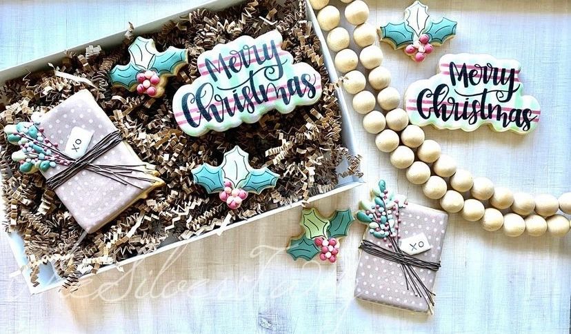 Christmas gift box cookies